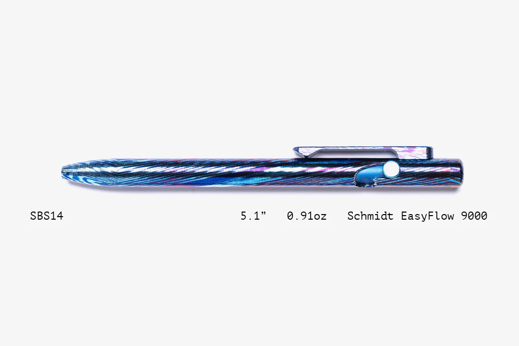 Full Titanium Damascus Slim Bolt Action Pens [Short] - Image 14