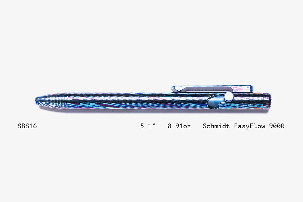 Full Titanium Damascus Slim Bolt Action Pens [Short] - Image 16