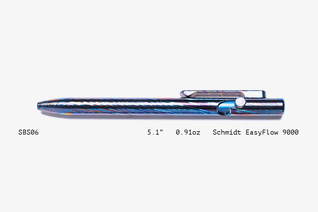 Full Titanium Damascus Slim Bolt Action Pens [Short] - Image 6