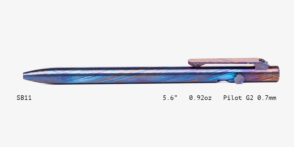 Full Titanium Damascus Slim Bolt Action Pens [Standard] - Image 11