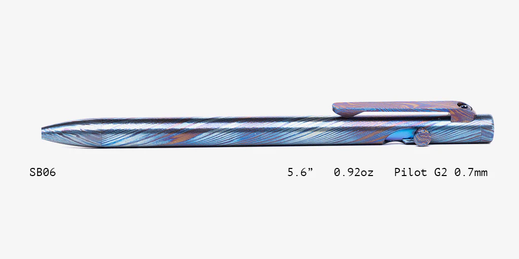 Full Titanium Damascus Slim Bolt Action Pens [Standard] - Image 6