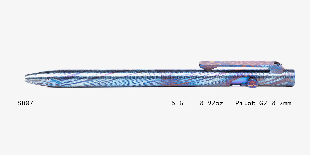 Full Titanium Damascus Slim Bolt Action Pens [Standard] - Image 7